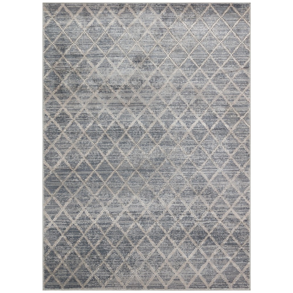 Luzon Distressed Geometric LUZ808 Rugs in Blue Grey